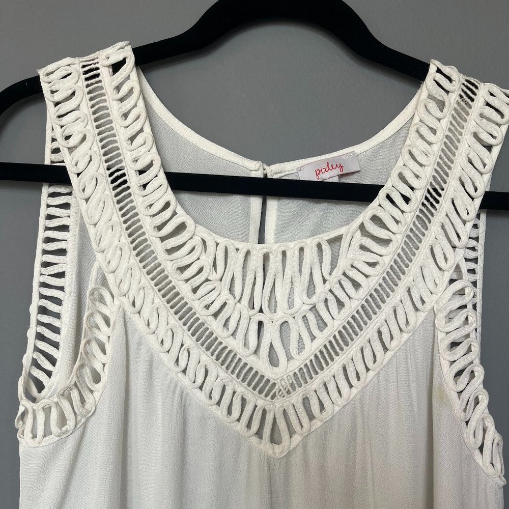 Landers Lattice Crochet Detail Tank